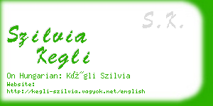 szilvia kegli business card
